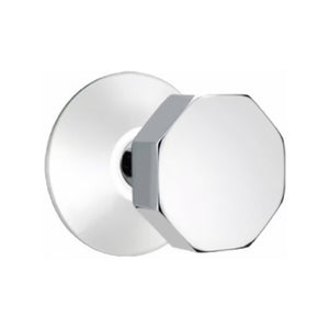OCTAGON (OCT) PRIVACY (BED/BATH) KNOB WITH 2-3/8" BACKSET AND 1/4" ROUND FACEPLATE AND STRIKEPLATE