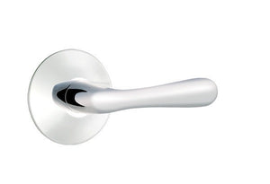 BASEL (BA) PRIVACY (BED/BATH) LEVER WITH 2-3/8" BACKSET AND 1/4" ROUND FACEPLATE AND STRIKEPLATE
