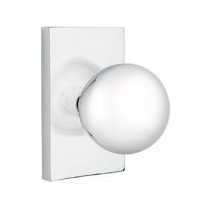 ORB (OR) PASSAGE (HALL/CLOSET) KNOB WITH 2-3/8" BACKSET AND 1/4" ROUND FACEPLATE AND STRIKEPLATE