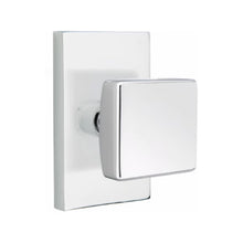 Load image into Gallery viewer, SQUARE (SQU) PASSAGE (HALL/CLOSET) KNOB WITH 2-3/8&quot; BACKSET AND 1/4&quot; ROUND FACEPLATE AND STRIKEPLATE
