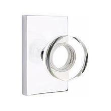 Load image into Gallery viewer, MODERN DISC GLASS (MDC) PRIVACY (BED/BATH) KNOB WITH 2-3/8&quot; BACKSET AND 1/4&quot; ROUND FACEPLATE AND STRIKEPLATE
