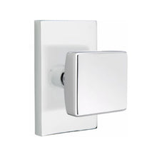 Load image into Gallery viewer, SQUARE (SQU) PRIVACY (BED/BATH) KNOB WITH 2-3/8&quot; BACKSET AND 1/4&quot; ROUND FACEPLATE AND STRIKEPLATE
