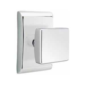 SQUARE (SQU) PRIVACY (BED/BATH) KNOB WITH 2-3/8" BACKSET AND 1/4" ROUND FACEPLATE AND STRIKEPLATE