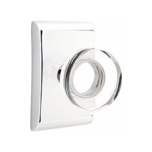 MODERN DISC GLASS (MDC) PASSAGE (HALL/CLOSET) KNOB WITH 2-3/8" BACKSET AND 1/4" ROUND FACEPLATE AND STRIKEPLATE