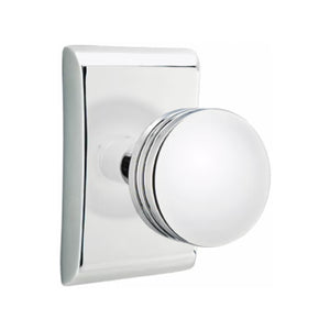 ARES POLISHED CHROME (US26) HANDLESET SINGLE-CYLINDER [4817] W/ 2-3/8" BACKSET AND 1/4" ROUND FACEPLATE AND STRIKEPLATE W/ INTERIOR KNOB