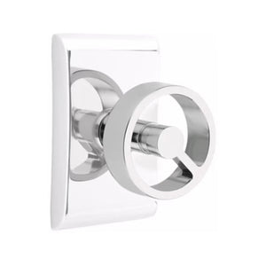 SPOKE (SPK) PRIVACY (BED/BATH) KNOB WITH 2-3/8" BACKSET AND 1/4" ROUND FACEPLATE AND STRIKEPLATE
