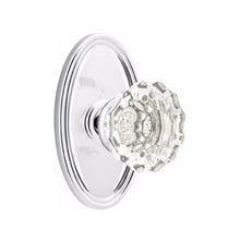 Load image into Gallery viewer, ASTORIA GLASS (AS) PRIVACY (BED/BATH) KNOB WITH 2-3/8&quot; BACKSET AND 1/4&quot; ROUND FACEPLATE AND STRIKEPLATE
