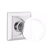 Load image into Gallery viewer, BRISTOL GLASS (BL) PASSAGE (HALL/CLOSET) KNOB WITH 2-3/8&quot; BACKSET AND 1/4&quot; ROUND FACEPLATE AND STRIKEPLATE WITH TRADITIONAL ROSETTE
