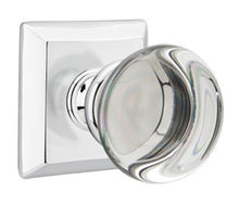 Load image into Gallery viewer, PROVIDENCE GLASS (PC) PRIVACY (BED/BATH) KNOB WITH 2-3/8&quot; BACKSET AND 1/4&quot; ROUND FACEPLATE AND STRIKEPLATE
