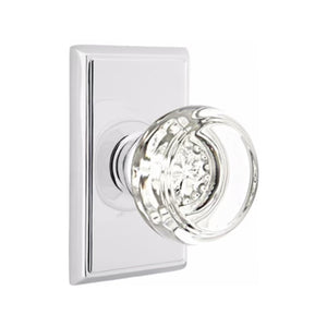 GEORGETOWN GLASS (GT) PRIVACY (BED/BATH) KNOB WITH 2-3/8" BACKSET AND 1/4" ROUND FACEPLATE AND STRIKEPLATE
