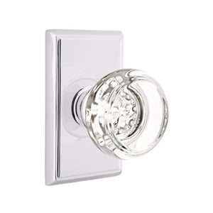 GEORGETOWN GLASS (GT) PASSAGE (HALL/CLOSET) KNOB WITH 2-3/8" BACKSET AND 1/4" ROUND FACEPLATE AND STRIKEPLATE