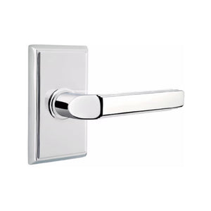 MILANO (M) PASSAGE (HALL/CLOSET) LEVER WITH 2-3/8" BACKSET AND 1/4" ROUND FACEPLATE AND STRIKEPLATE