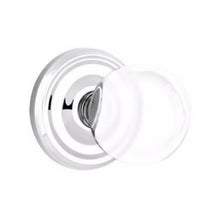 Load image into Gallery viewer, BRISTOL GLASS (BL) PASSAGE (HALL/CLOSET) KNOB WITH 2-3/8&quot; BACKSET AND 1/4&quot; ROUND FACEPLATE AND STRIKEPLATE WITH TRADITIONAL ROSETTE
