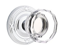 Load image into Gallery viewer, LOWELL GLASS (LW) PASSAGE (HALL/CLOSET) KNOB WITH 2-3/8&quot; BACKSET AND 1/4&quot; ROUND FACEPLATE AND STRIKEPLATE
