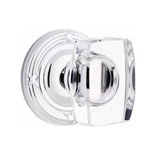 Load image into Gallery viewer, WINDSOR GLASS (WS) PASSAGE (HALL/CLOSET) KNOB WITH 2-3/8&quot; BACKSET AND 1/4&quot; ROUND FACEPLATE AND STRIKEPLATE WITH TRADITIONAL ROSETTE
