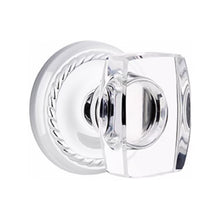 Load image into Gallery viewer, WINDSOR GLASS (WS) PASSAGE (HALL/CLOSET) KNOB WITH 2-3/8&quot; BACKSET AND 1/4&quot; ROUND FACEPLATE AND STRIKEPLATE WITH TRADITIONAL ROSETTE
