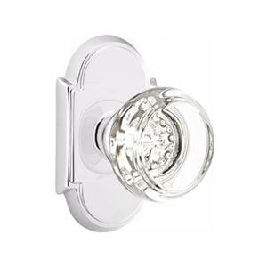 GEORGETOWN GLASS (GT) PASSAGE (HALL/CLOSET) KNOB WITH 2-3/8" BACKSET AND 1/4" ROUND FACEPLATE AND STRIKEPLATE