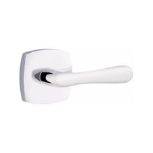 Load image into Gallery viewer, BASEL (BA) PRIVACY (BED/BATH) LEVER WITH 2-3/8&quot; BACKSET AND 1/4&quot; ROUND FACEPLATE AND STRIKEPLATE
