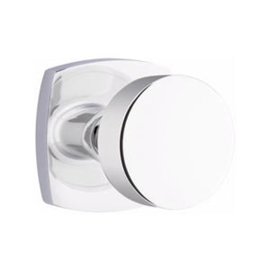 URBAN MODERN SECTIONAL POLISHED CHROME (US26) HANDLESET SINGLE-CYLINDER [4715] W/ 2-3/8" BACKSET AND 1/4" ROUND FACEPLATE AND STRIKEPLATE W/ INTERIOR KNOB
