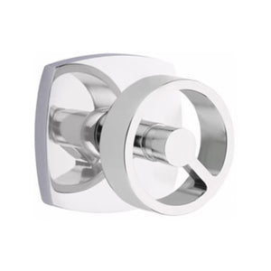URBAN MODERN SECTIONAL POLISHED CHROME (US26) HANDLESET SINGLE-CYLINDER [4715] W/ 2-3/8" BACKSET AND 1/4" ROUND FACEPLATE AND STRIKEPLATE W/ INTERIOR KNOB