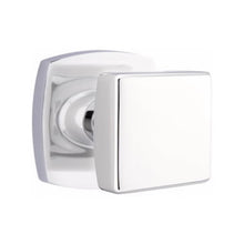 Load image into Gallery viewer, SQUARE (SQU) PASSAGE (HALL/CLOSET) KNOB WITH 2-3/8&quot; BACKSET AND 1/4&quot; ROUND FACEPLATE AND STRIKEPLATE
