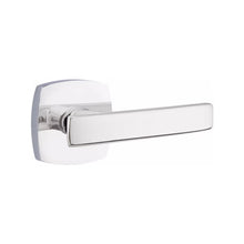 Load image into Gallery viewer, GENEVA (GV) PASSAGE (HALL/CLOSET) LEVER WITH 2-3/8&quot; BACKSET AND 1/4&quot; ROUND FACEPLATE AND STRIKEPLATE
