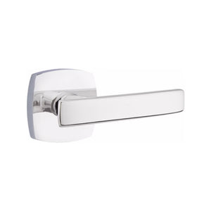 GENEVA (GV) PASSAGE (HALL/CLOSET) LEVER WITH 2-3/8" BACKSET AND 1/4" ROUND FACEPLATE AND STRIKEPLATE