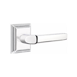 MILANO (M) PASSAGE (HALL/CLOSET) LEVER WITH 2-3/8" BACKSET AND 1/4" ROUND FACEPLATE AND STRIKEPLATE