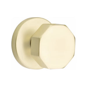 OCTAGON (OCT) PASSAGE (HALL/CLOSET) KNOB WITH 2-3/8" BACKSET AND 1/4" ROUND FACEPLATE AND STRIKEPLATE