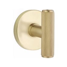 Load image into Gallery viewer, THE ACE KNURLED (ACEKN) PRIVACY (BED/BATH) KNOB WITH 2-3/8&quot; BACKSET AND 1/4&quot; ROUND FACEPLATE AND STRIKEPLATE
