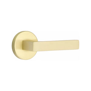 DUMONT (DT) PASSAGE (HALL/CLOSET) LEVER WITH 2-3/8" BACKSET AND 1/4" ROUND FACEPLATE AND STRIKEPLATE
