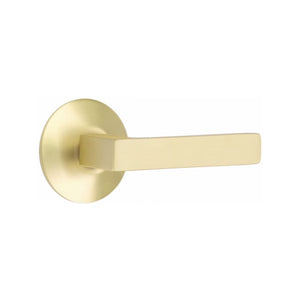 DUMONT (DT) PASSAGE (HALL/CLOSET) LEVER WITH 2-3/8" BACKSET AND 1/4" ROUND FACEPLATE AND STRIKEPLATE