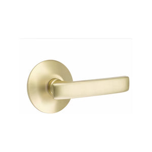GENEVA (GV) PASSAGE (HALL/CLOSET) LEVER WITH 2-3/8" BACKSET AND 1/4" ROUND FACEPLATE AND STRIKEPLATE