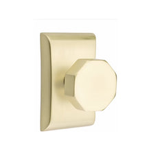 Load image into Gallery viewer, OCTAGON (OCT) PRIVACY (BED/BATH) KNOB WITH 2-3/8&quot; BACKSET AND 1/4&quot; ROUND FACEPLATE AND STRIKEPLATE
