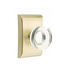 Load image into Gallery viewer, MODERN DISC GLASS (MDC) PASSAGE (HALL/CLOSET) KNOB WITH 2-3/8&quot; BACKSET AND 1/4&quot; ROUND FACEPLATE AND STRIKEPLATE
