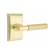 Load image into Gallery viewer, MYLES (MYL) PASSAGE (HALL/CLOSET) LEVER WITH 2-3/8&quot; BACKSET AND 1/4&quot; ROUND FACEPLATE AND STRIKEPLATE
