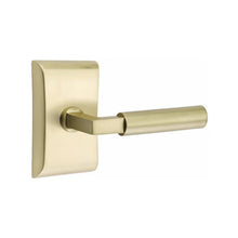 Load image into Gallery viewer, ARES SATIN BRASS (US4) HANDLESET DUMMY [4807] W/ 2-3/8&quot; BACKSET AND 1/4&quot; ROUND FACEPLATE AND STRIKEPLATE W/ INTERIOR LEVER

