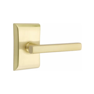 FREESTONE (FRL) PASSAGE (HALL/CLOSET) LEVER WITH 2-3/8" BACKSET AND 1/4" ROUND FACEPLATE AND STRIKEPLATE