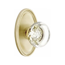 Load image into Gallery viewer, GEORGETOWN GLASS (GT) PASSAGE (HALL/CLOSET) KNOB WITH 2-3/8&quot; BACKSET AND 1/4&quot; ROUND FACEPLATE AND STRIKEPLATE
