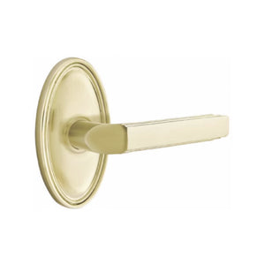 MILANO (M) PASSAGE (HALL/CLOSET) LEVER WITH 2-3/8" BACKSET AND 1/4" ROUND FACEPLATE AND STRIKEPLATE