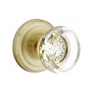 GEORGETOWN GLASS (GT) PRIVACY (BED/BATH) KNOB WITH 2-3/8" BACKSET AND 1/4" ROUND FACEPLATE AND STRIKEPLATE