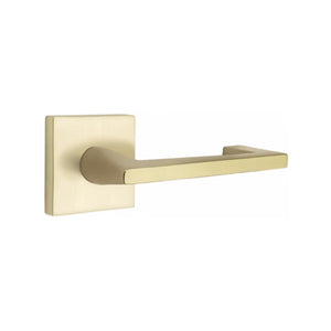 BADEN SATIN BRASS (US4) HANDLESET DUMMY [4810] W/ 2-3/8" BACKSET AND 1/4" ROUND FACEPLATE AND STRIKEPLATE W/ INTERIOR LEVER