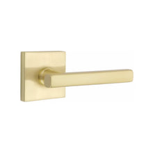 Load image into Gallery viewer, BADEN SATIN BRASS (US4) HANDLESET SINGLE-CYLINDER [4820] W/ 2-3/8&quot; BACKSET AND 1/4&quot; ROUND FACEPLATE AND STRIKEPLATE W/ INTERIOR LEVER
