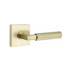 BADEN SATIN BRASS (US4) HANDLESET SINGLE-CYLINDER [4820] W/ 2-3/8" BACKSET AND 1/4" ROUND FACEPLATE AND STRIKEPLATE W/ INTERIOR LEVER