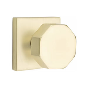 OCTAGON (OCT) PASSAGE (HALL/CLOSET) KNOB WITH 2-3/8" BACKSET AND 1/4" ROUND FACEPLATE AND STRIKEPLATE