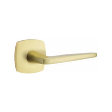 Load image into Gallery viewer, URBAN MODERN SECTIONAL SATIN BRASS (US4) HANDLESET SINGLE-CYLINDER [4715] W/ 2-3/8&quot; BACKSET AND 1/4&quot; ROUND FACEPLATE AND STRIKEPLATE W/ INTERIOR LEVER
