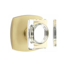 Load image into Gallery viewer, MODERN SQUARE GLASS (MSC) PASSAGE (HALL/CLOSET) KNOB WITH 2-3/8&quot; BACKSET AND 1/4&quot; ROUND FACEPLATE AND STRIKEPLATE

