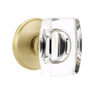 WINDSOR GLASS (WS) PASSAGE (HALL/CLOSET) KNOB WITH 2-3/8" BACKSET AND 1/4" ROUND FACEPLATE AND STRIKEPLATE WITH TRADITIONAL ROSETTE