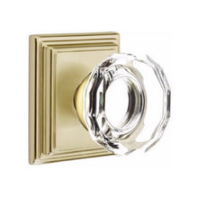 Load image into Gallery viewer, LOWELL GLASS (LW) PASSAGE (HALL/CLOSET) KNOB WITH 2-3/8&quot; BACKSET AND 1/4&quot; ROUND FACEPLATE AND STRIKEPLATE
