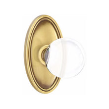 Load image into Gallery viewer, BRISTOL GLASS (BL) PRIVACY (BED/ BATH) KNOB WITH 2-3/8&quot; BACKSET AND 1/4&quot; ROUND FACEPLATE AND STRIKEPLATE WITH TRADITIONAL ROSETTE
